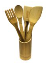 Kit Utensílios em Bambu 5 peças