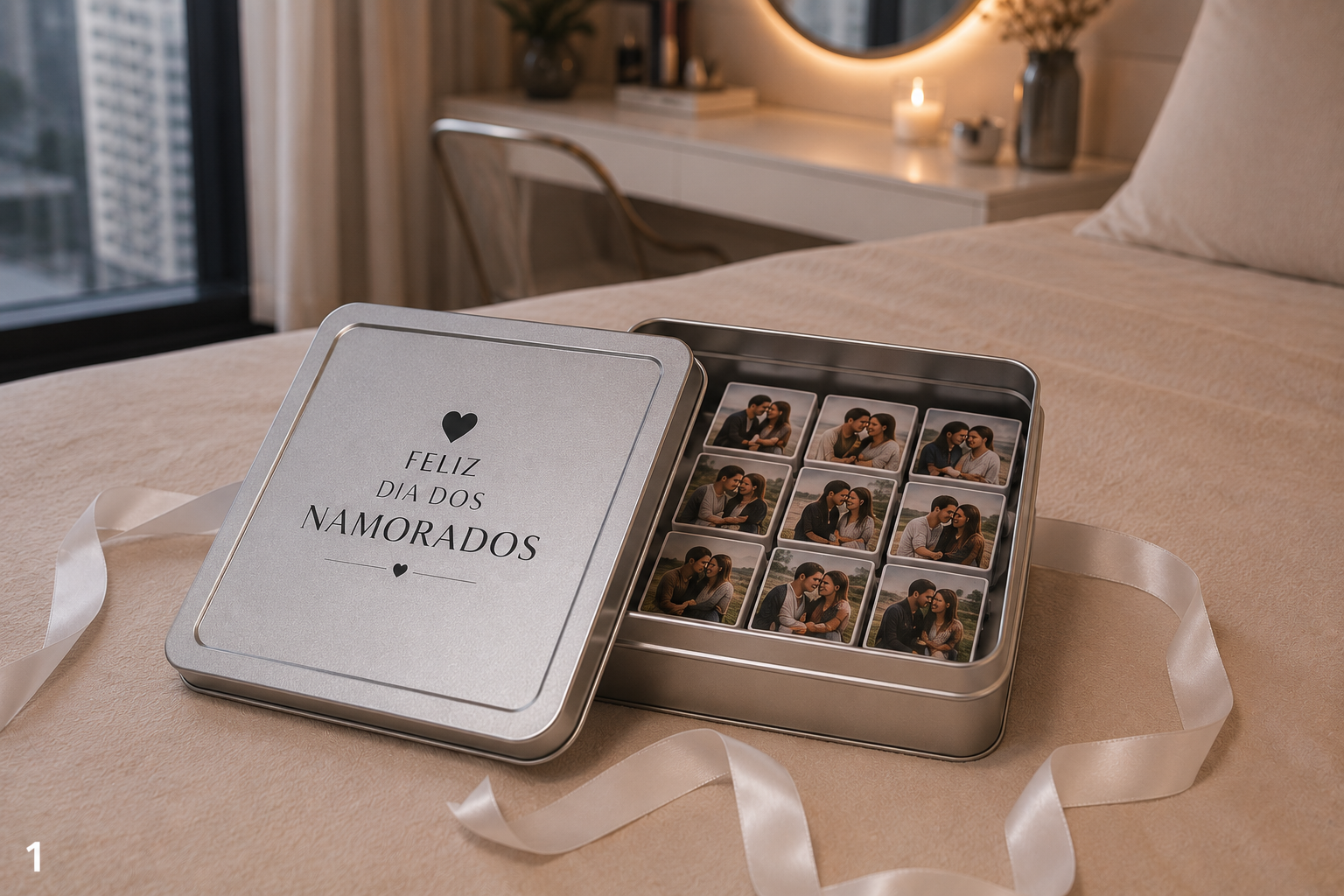 Lata Presente Dia Dos Namorados Com Imãs Personalizados