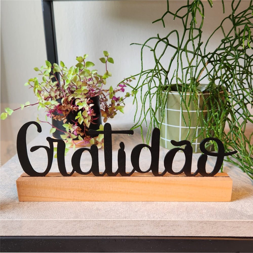 Letras Decorativas Gratidão - Cor Preta