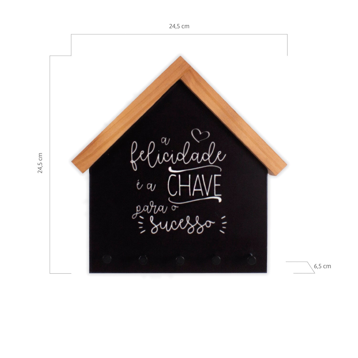 Porta chaves e cartas "A felicidade é a chave para o sucesso"