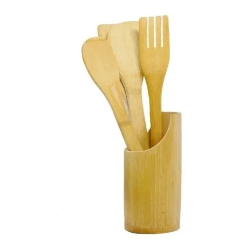 Kit Utensílios em Bambu 5 peças