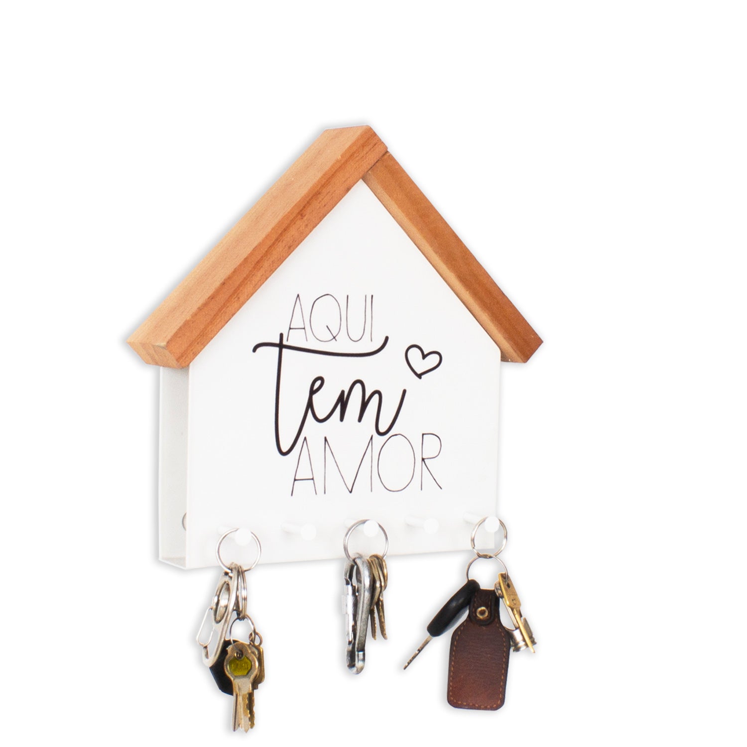 Porta chaves e cartas "Aqui tem amor"
